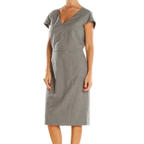 Banana Republic New Dress Gray Houndstooth Gray Size 4 NWT - Picture 1 of 6